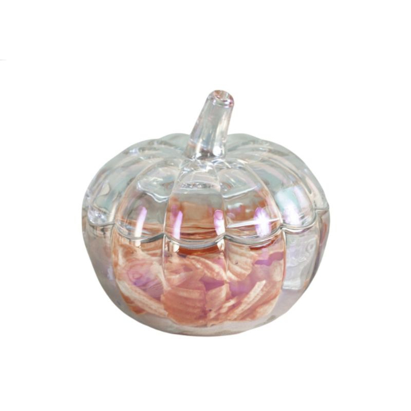 Tempat Permen Pumpkin, TOPLES kaca VICENZA, wadah saji berbentuk buah labu dengan vol 1000 ml dan fu