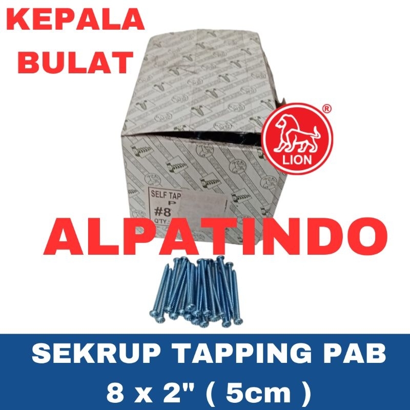 Sekrup PAB 8 x 2 / Sekrup kepala bulat 5cm / Sekrup taping tapping philip head / Sekrup obeng 4mm