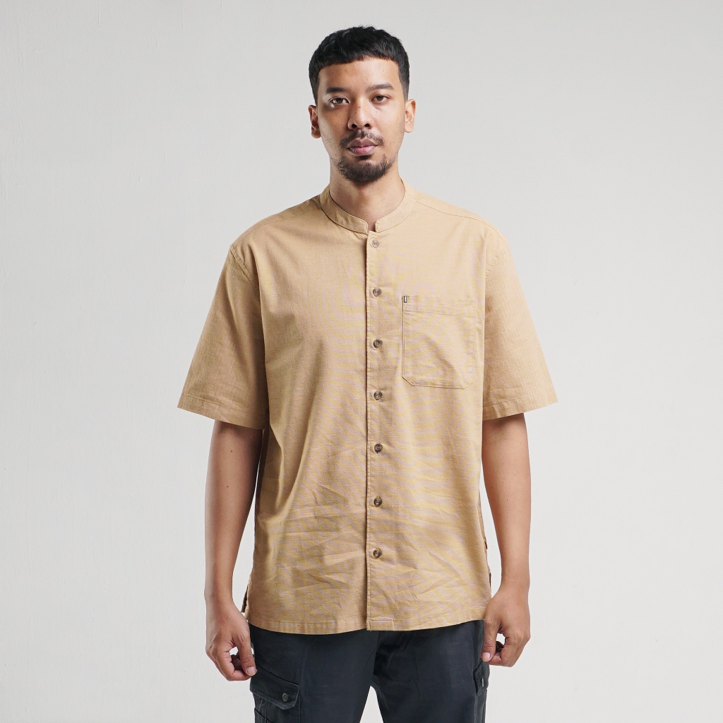 Baju Koko MGEE Original - Baju Koko Kasual Lengan Pendek Original MGEE Azka 068 Mustard