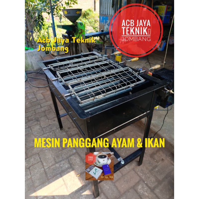 Mesing Guling Ayam Japit dan Tusuk / Mesin Guling Ikan Japit dan Tusuk