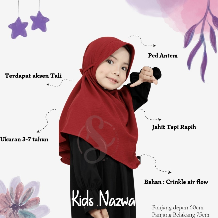 Hijab Bergo Maryam Anak ped Crinkle Airflow