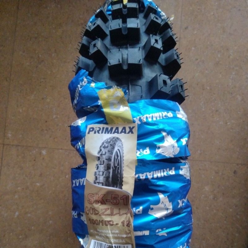 Ban Luar Trail Ring 18 100/100 PRIMAAX Godzilla Sk51 Tube Type Motor Trill Cross Trial Kros Primax S