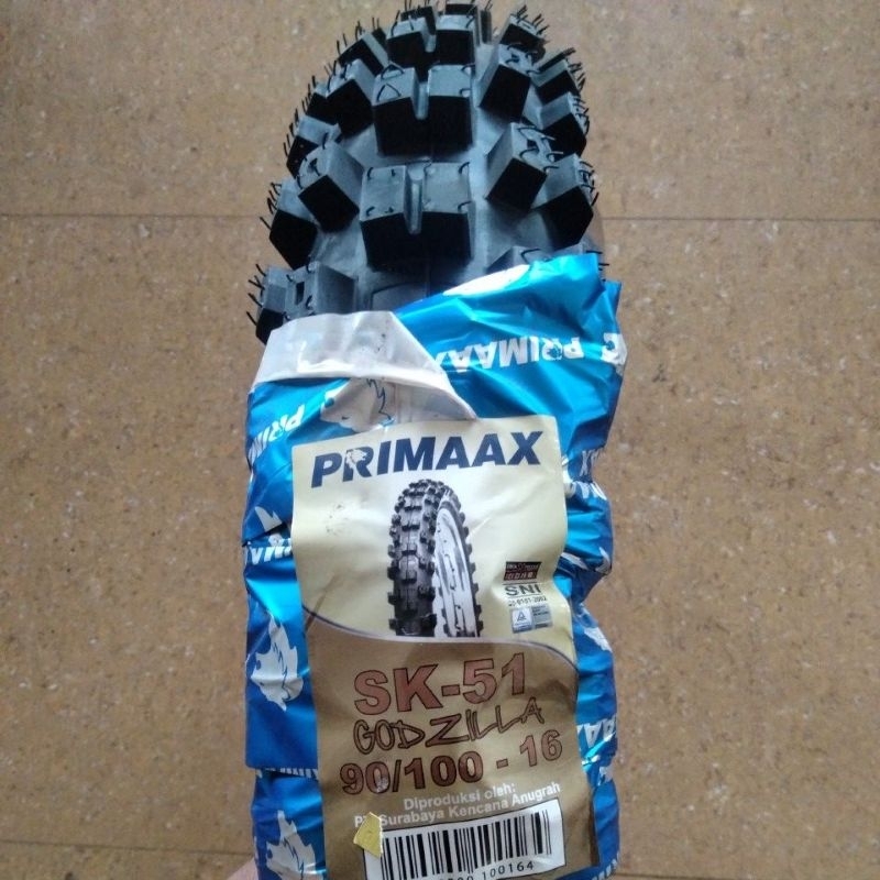 BAN TRAIL 90 100 RING 16 PRIMAAX GODZILLA SK51 BAN LUAR MOTOR CROSS TRILL CROS 90/100 PRIMAX SK 51 T