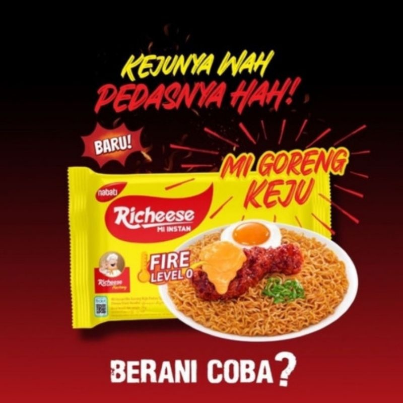 

Richeese Mie Instant Mie Goreng Keju Level 0 74gram