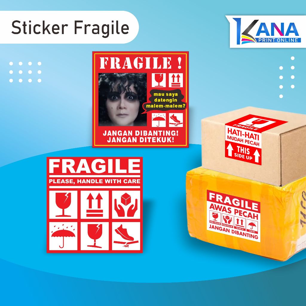 

Sticker Fragile / Cetak Stiker Label Pengiriman Awas Pecah unik