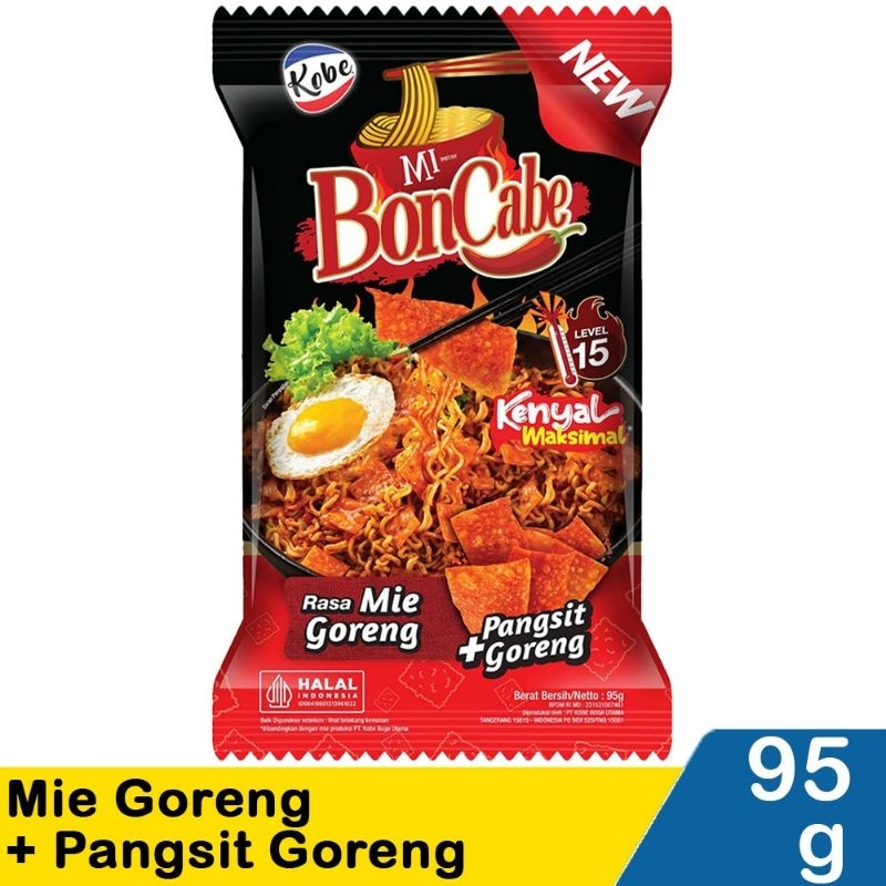 

Kobe BonCabe Mie Goreng Level 15 + Pangsit Goreng 95gr