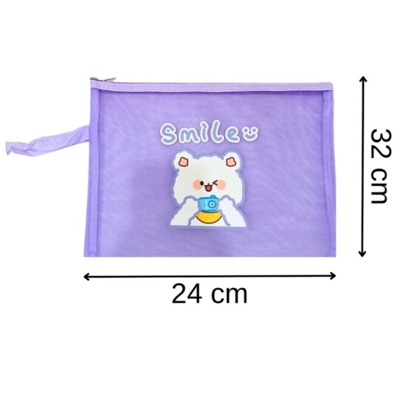 

Map jaring pouch jaring gambar karakter lucu/ map jaring dokumen dan alat tulis ukuran 32cm x 24cm