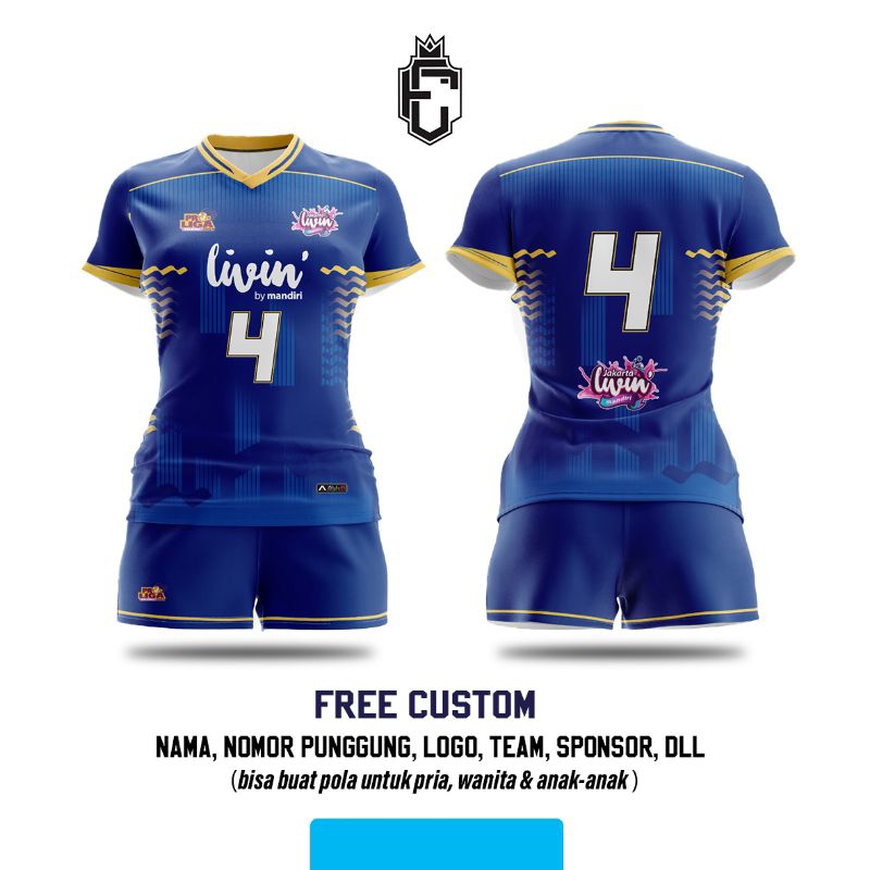 Jersey Voli Cewek Proliga Jakarta Livin Mandiri