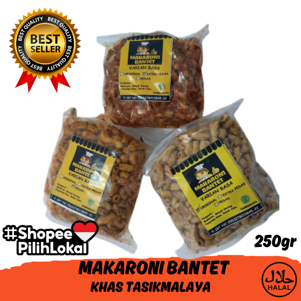 

Makaroni bantet Cap Koki Asli Khas Tasikmalaya Kemasan 250gr