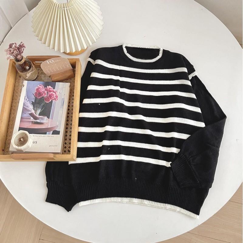 ATASAN RAJUT WANITA KATUN LENGAN BALON LENGAN PANJANG KNIT TOPS