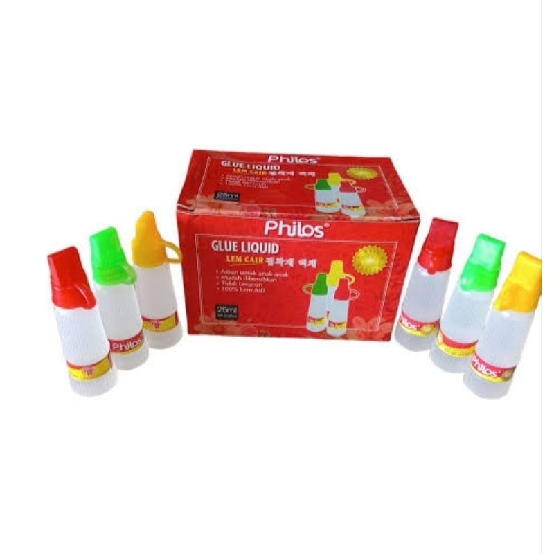 

Lem Kertas Cair Bening Philos 25ml Ukuran Kecil Isi 24 Pcs | Liquid Glue