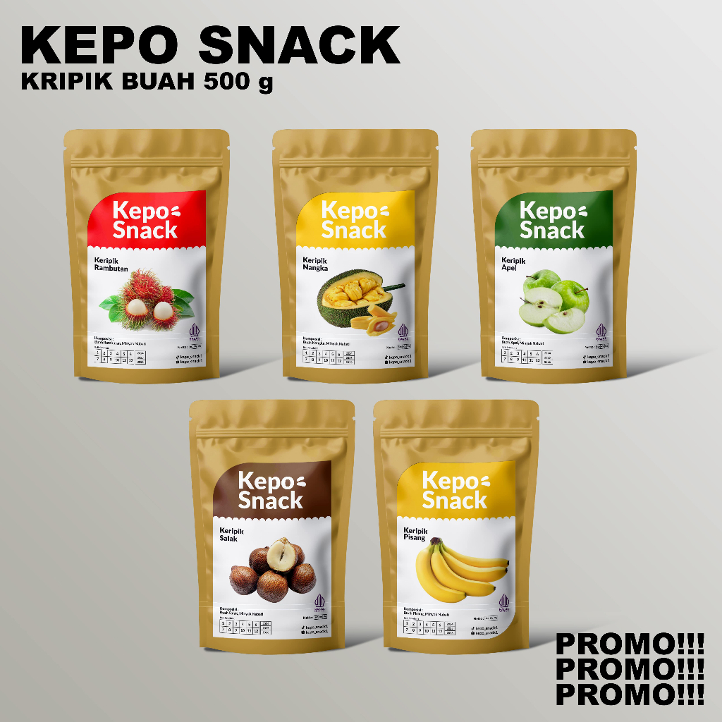 

KEPO SNACK - PAKET SUPER HEMAT 500 Gram Dapat 5 Pcs Keripik Buah