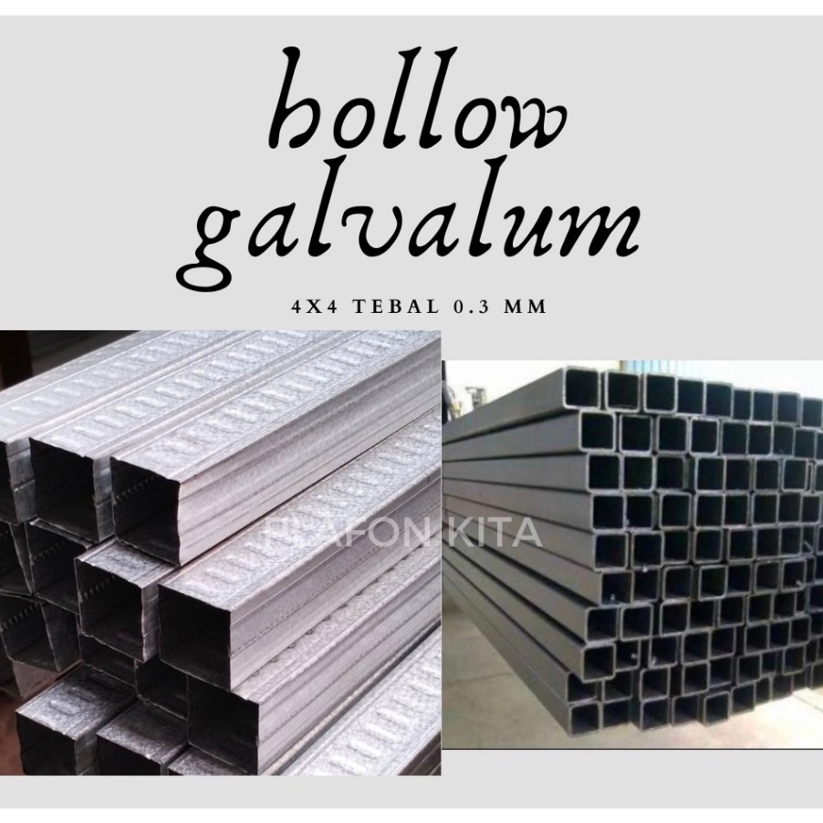 GROSIR hollow 4x4 tebal 3 mm  hollow gypsum  hollow plavon pvc  holo gypsum galvalum  Holo Gypsum GR