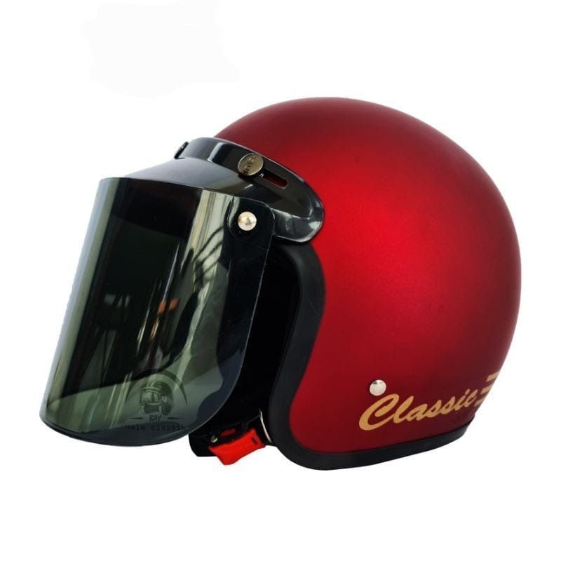HELM BOGO CLASSIC POLOS WARNA MERAH MAROON DOFF MATTE