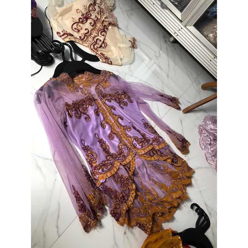 kebaya pengapit anak warna lilac