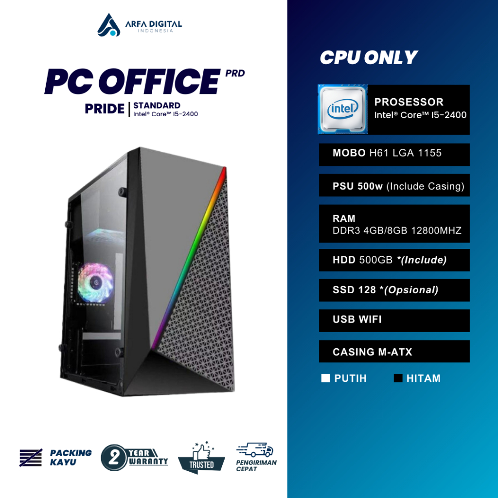 Komputer Full Set Murah Intel Core I5 Ram 8GB SSD 120GB HDD 500GB LED 19