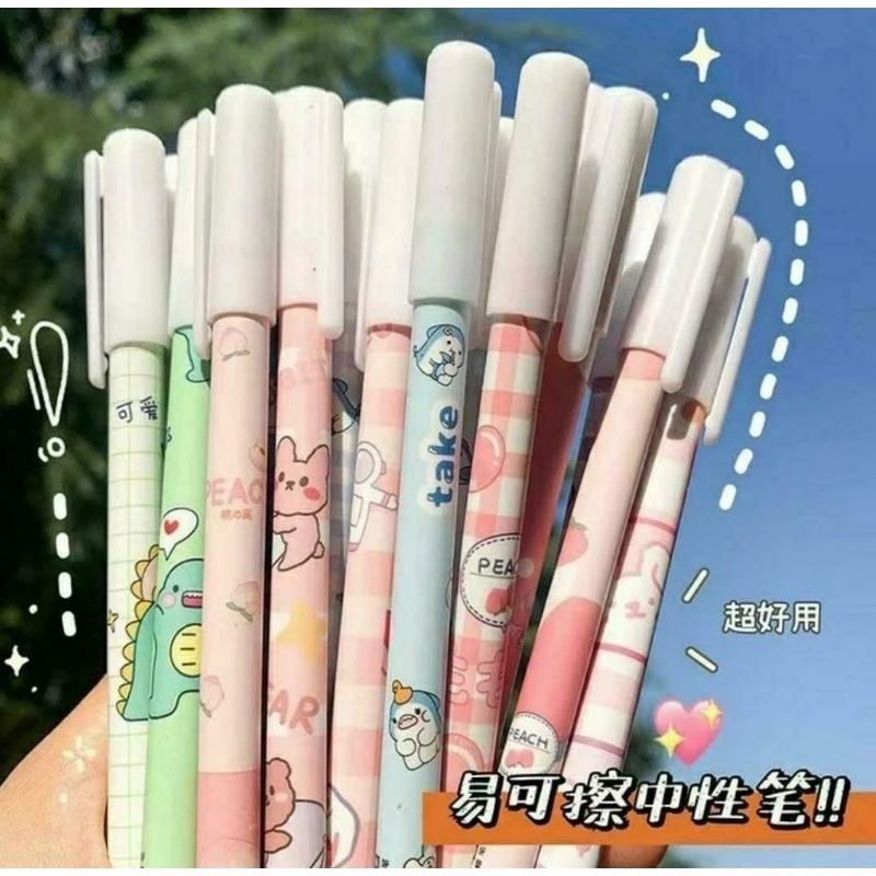 

{YM} Pulpen Bisa Di Hapus / Pulpen Bisa Hapus Erasable Ballpoint Pen Dengan Penghapus Karakter Motif 1 Pcs