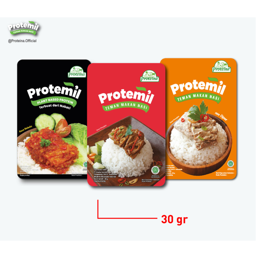 

Proteina Protemil Teman Makan Nasi 30gr - Opor / Balado / Gulai