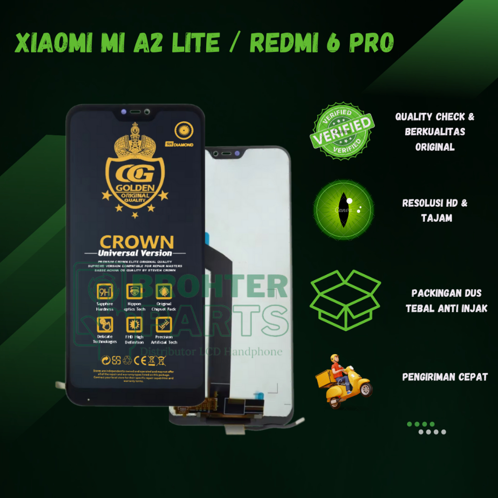 LCD FULLSET XIAOMI REDMI 6 PRO / MI A2 LITE COMPLETE ORIGINAL COMPLETE