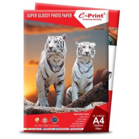 Siap Kirim Kertas Foto ePrint Super Glossy Paper A4 23gsm