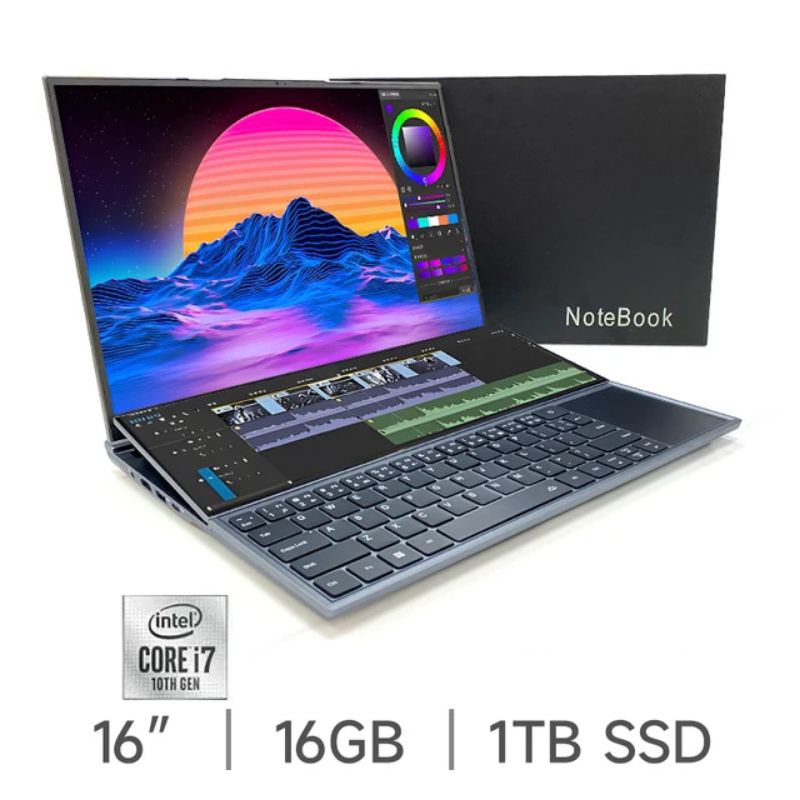 Laptop Core i7 9750 10th Gen Touch screen 16 inch 14.1inch Dual Screen 2K