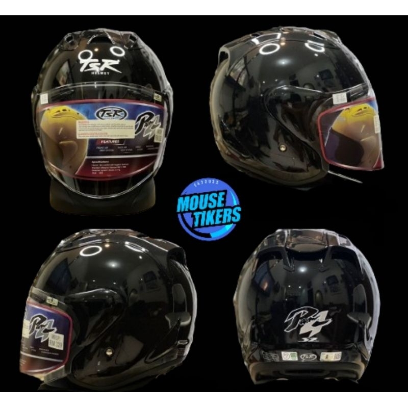 Helm/Helmet TSR RAM4 Glass Black Polos/Solid