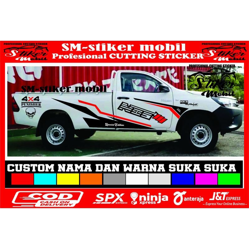 stiker mobil hilux strada triton single cabin doble cabin