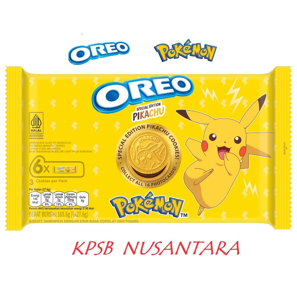 

Oreo Pokemon Chocolate Banana 165.6 Gram [Multipack Isi 6]