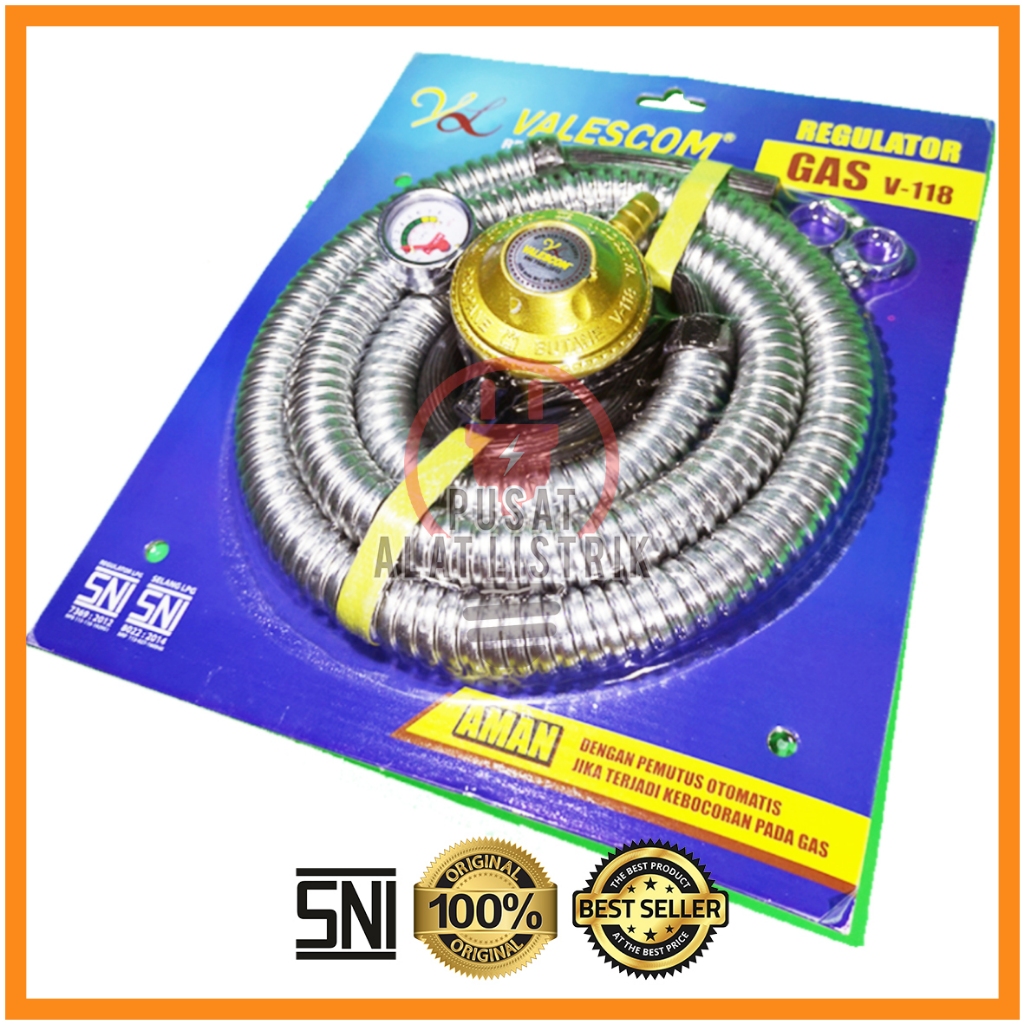 SELANG GAS DAN REGULATOR METER KOMPLIT SNI AMAN / SELANG GAS REGULATOR PAKET REGULATOR & SELANG GAS