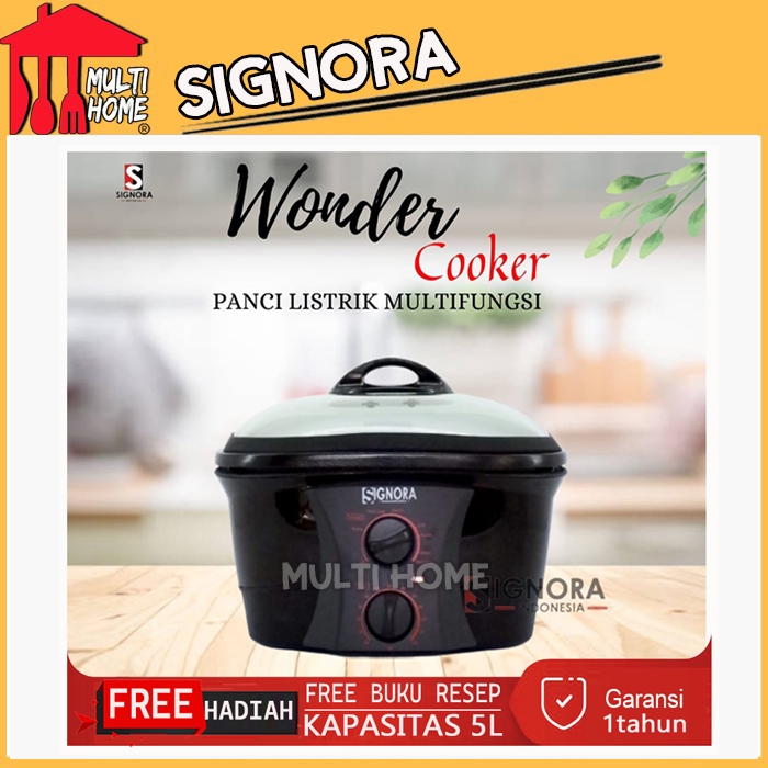 Signora New Wonder Cooker - Panci Listrik Multifungsi Kapasitas 5 Liter