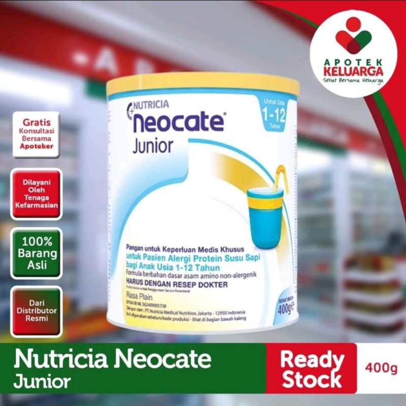 NEOCATE JUNIOR 400GRAM/SUSU ALERGI PROTEIN/SUSU ALERGI ANAK/SUSU MEDIS ANAK