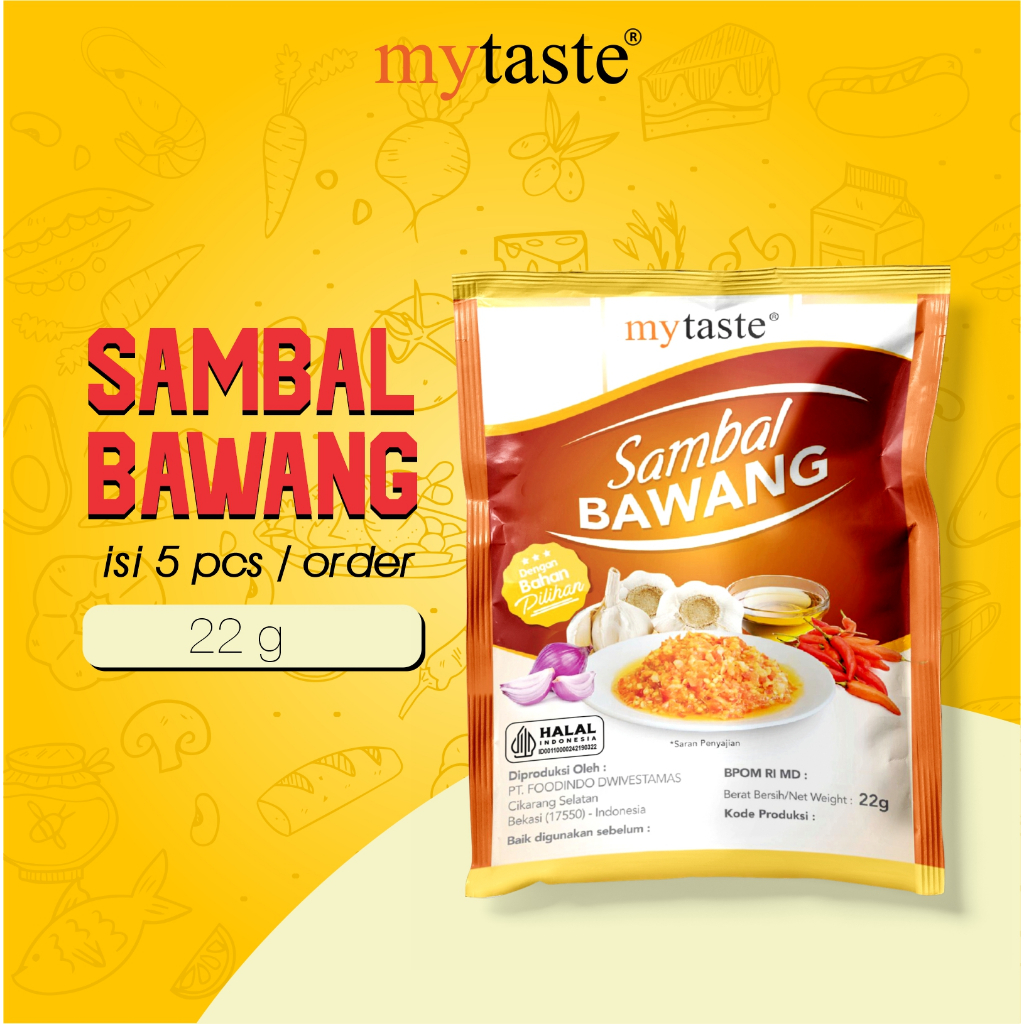 

Mytaste Sambal Bawang kemasan sachet 22 gram, isi 5 pcs