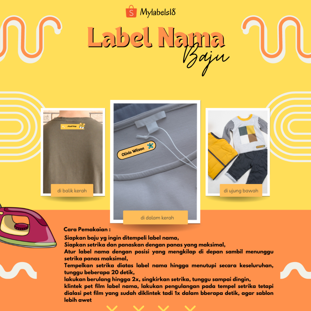 

Stiker Label Nama Untuk Baju di Setrika