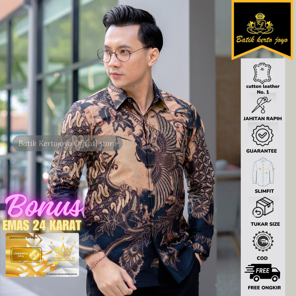 Batik pria modern slimfit Baju Batik Pria Lengan Panjang slimfit baju batik pria Slimfit premium baj