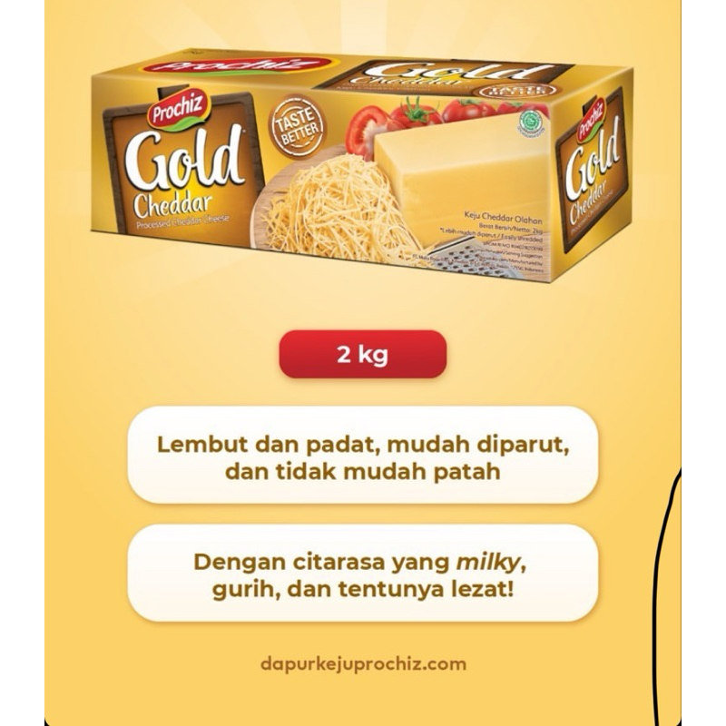 

KEJU PROCHiZ GOLD CHEDDAR Kemasan 2kg.