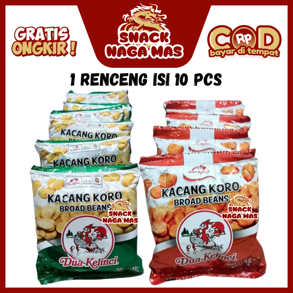 

KACANG KORO ORIGINAL DUA KELINCI ORIGINAL - HOT PEDAS [1 BUNGKUS ISI 10 PCS]