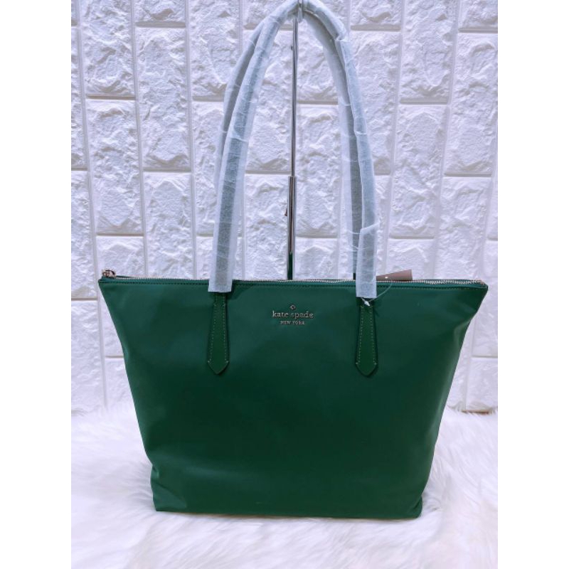 KS Kitt Large Tote Deep Jade (Nylon) || KATE SPADE