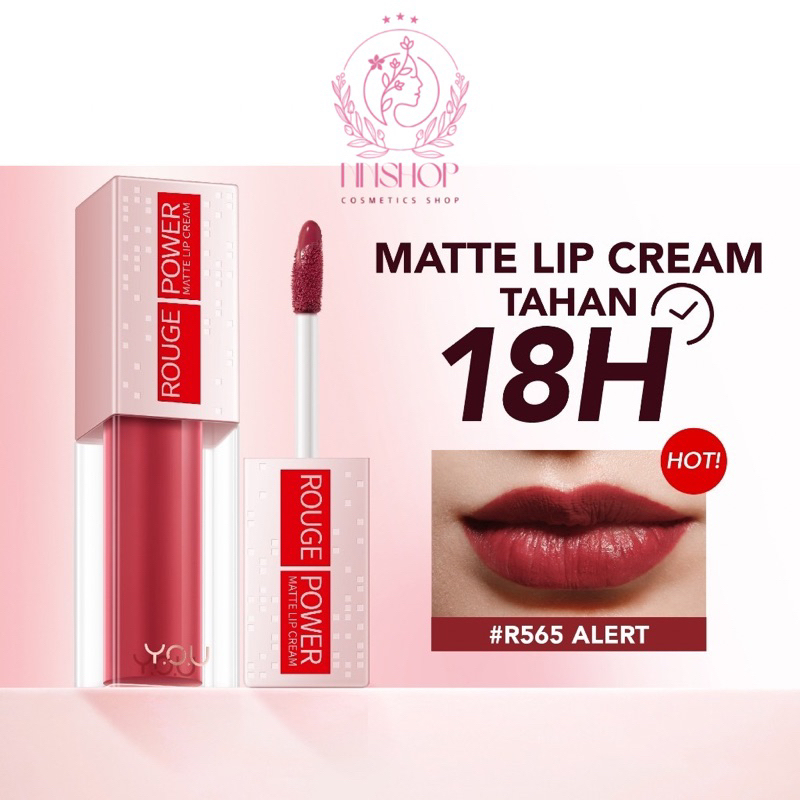 YOU ROUGE POWER MATTE LIP CREAM LIPSTIK (Nnshop)