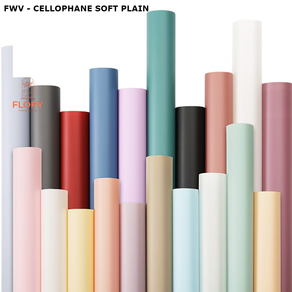 

[5 lembar] Plain soft pastel Flower wrap/kertas bunga/cellophane - FWV
