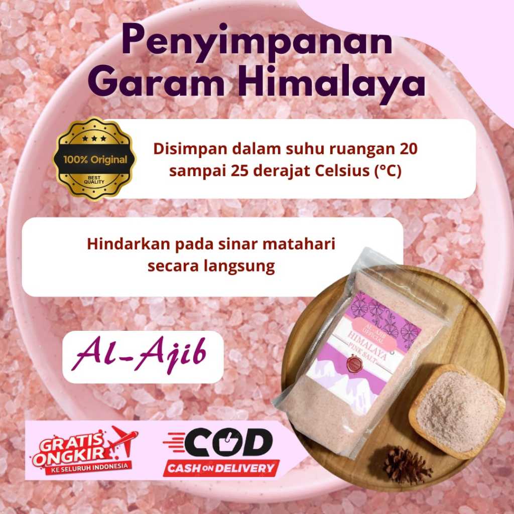 

isi 100 gram Garam Himalaya Pinksalt 100% ori sehat dan alami