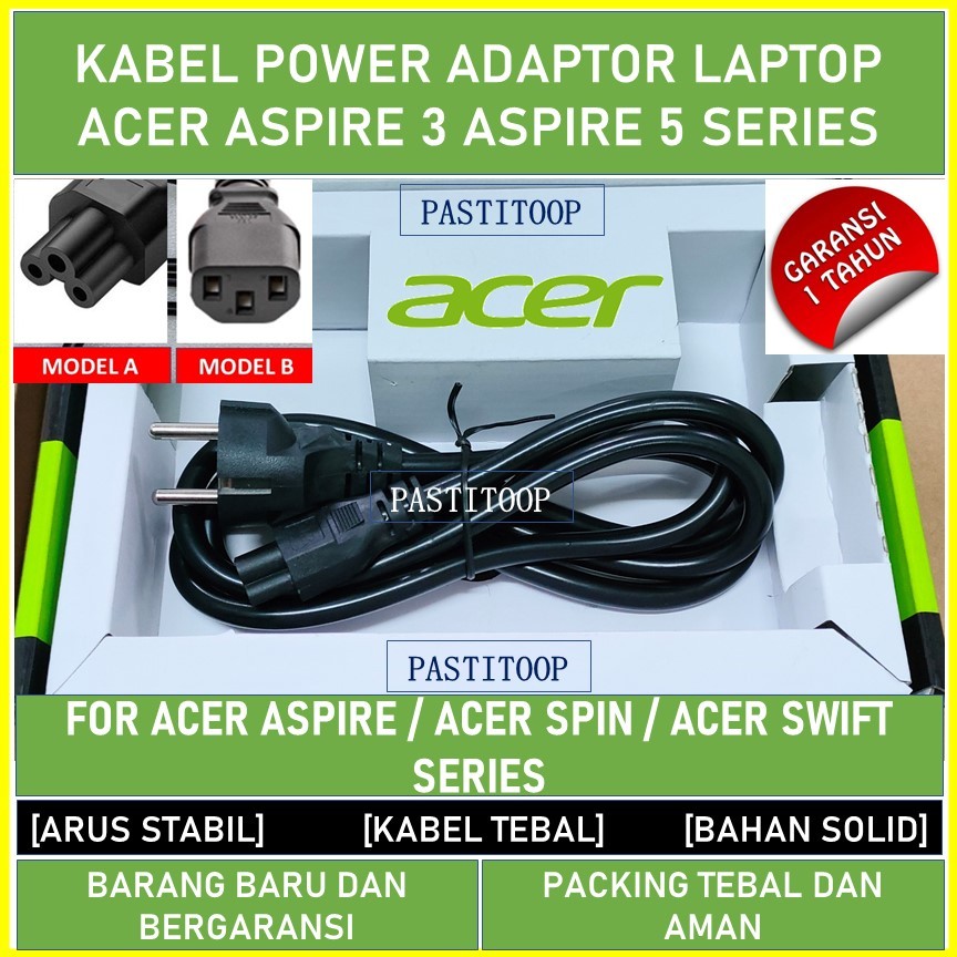 Kabel power adaptor laptop acer aspire 3 aspire 5 original baru