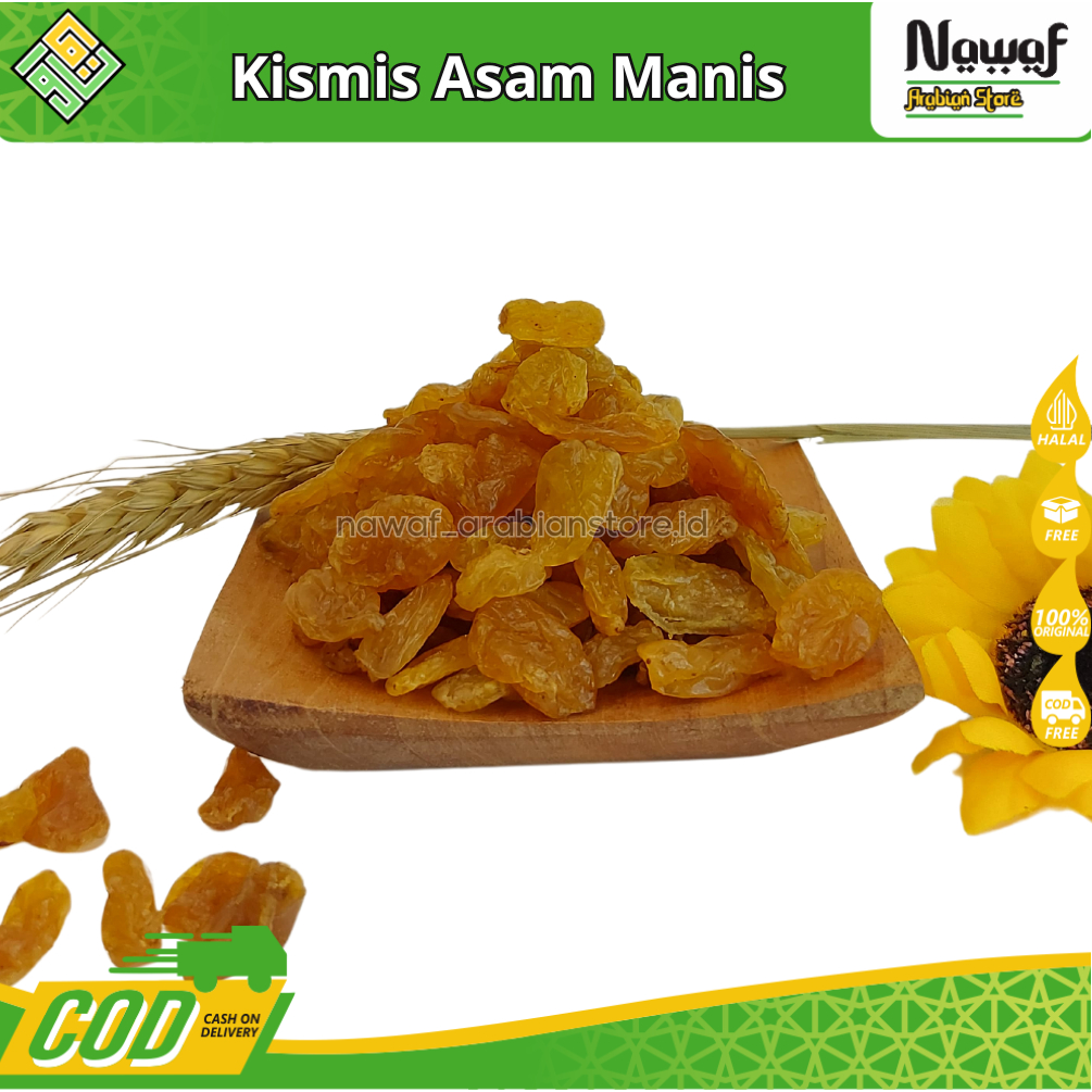 

Kismis Asam Manis 1 KG Golden Raisin Oleh Oleh Haji Umroh