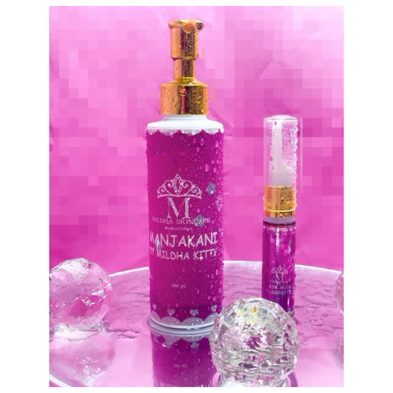 (PROMO 3 ITEM ) MANJAKANI PLATINUM  BY TETEH SULTAN MILDHAKITTY SKINCARE  250ML & PARFUME MISKMUSK 1
