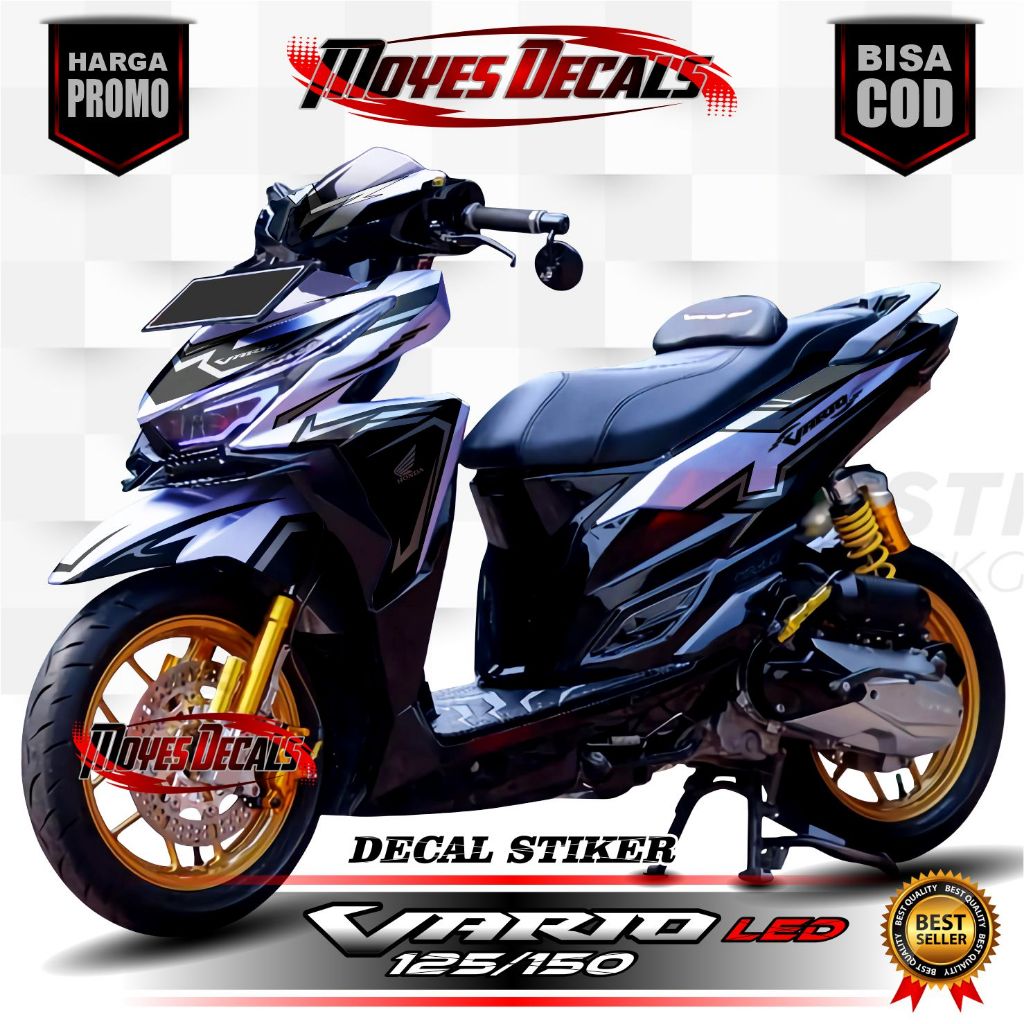 termurah  Sticker Decal Full Body Motor Honda Vario Led Lama Old 125 150 2015 2016 2017 Sticker Vari