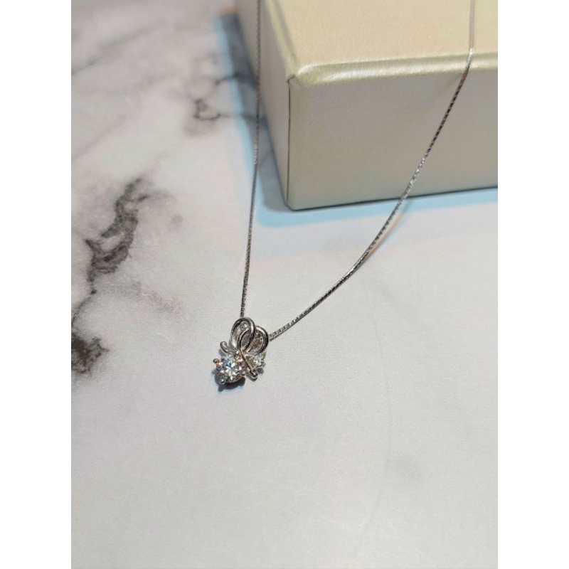 Liontin Emas Putih Fashion Zircon 750 17K 1 Gram (LH89) (Tanpa Kalung)