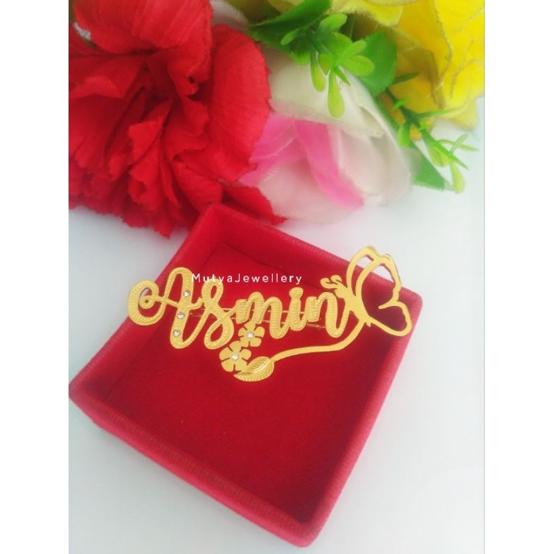 Bros Costum Nama / Papan Ukir Nama / Bros Dada Costum Nama Unik