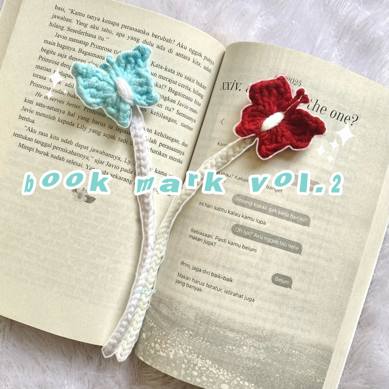 

[ READY ] VOL.2 Bookmark Butterfly Crochet / Pembatas Buku Kupu-Kupu Rajut by.croforu