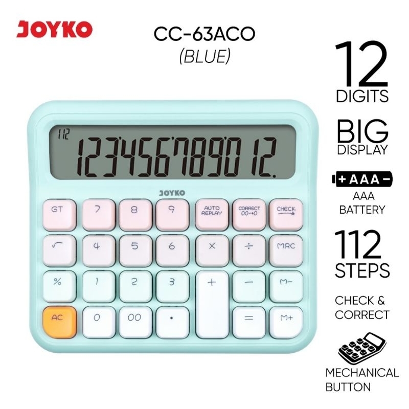 

Kalkulator Joyko CC-63BCO 12 digit (1pcs)