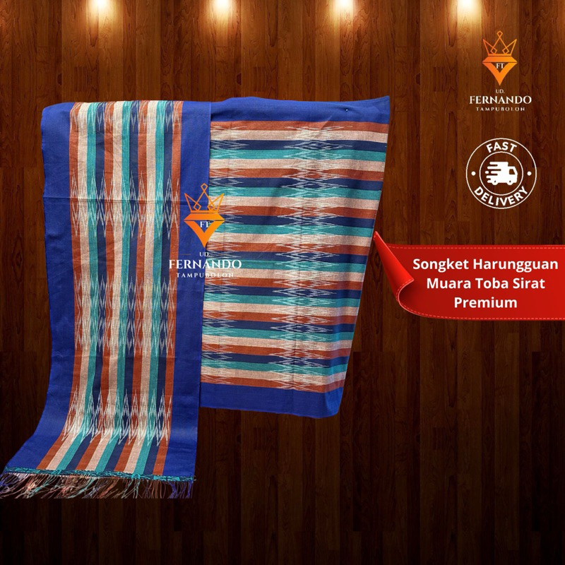 Songket Harungguan Muara Toba Sirat Premium Kain Tenun Asli Tangan Pakaian Tradisional Kondangan Dan