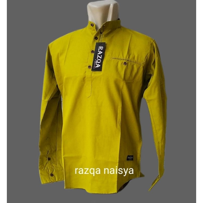 KEMKO Warna Lemon polos terbaru / Kemeja koko Pria warna Lime terlaris / Kemko yang bagus